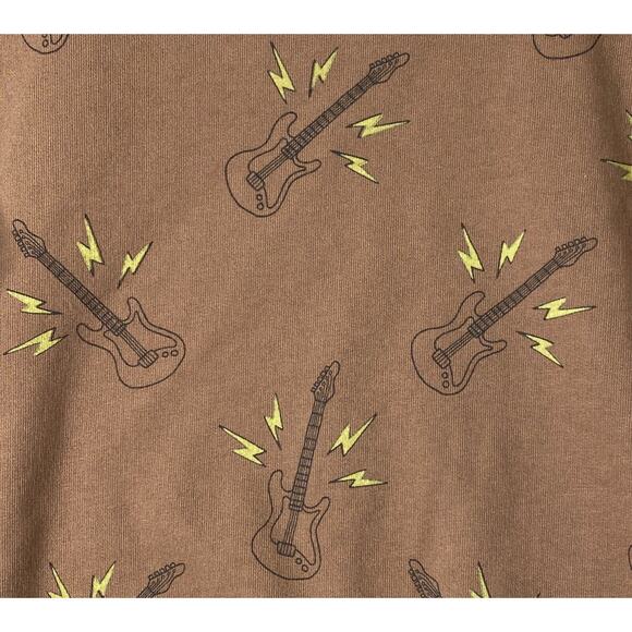 NWT Rylee + Cru Brown Guitar Print French Terry Sweatshirt 18-24 Mo - Picture 2 of 5